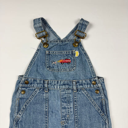 Y2K 2005 Gymboree Fire Truck Shortalls - 12/18 Months