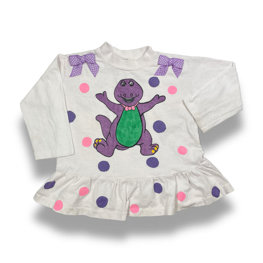 Vintage Barney the Dinosaur Polka Dot Bow Sweatshirt - 4T