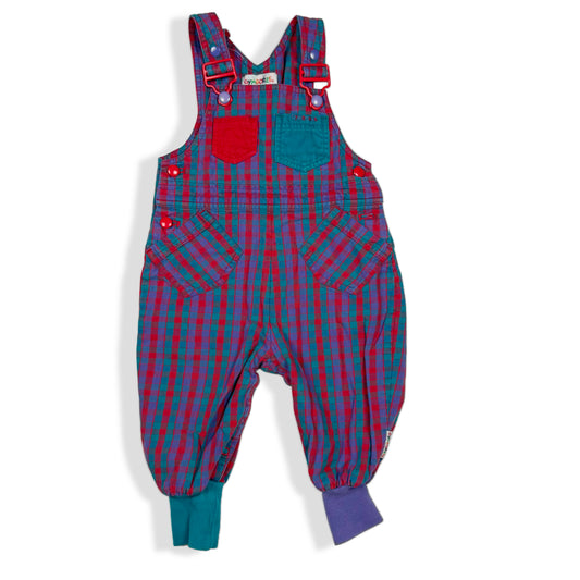 Vintage Gymboree Gingham Color Block Overalls - 12/18 Months