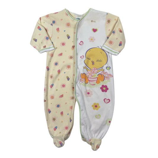 Y2K 2002 Baby Tweety Looney Toons Sleeper - 12/18 Months