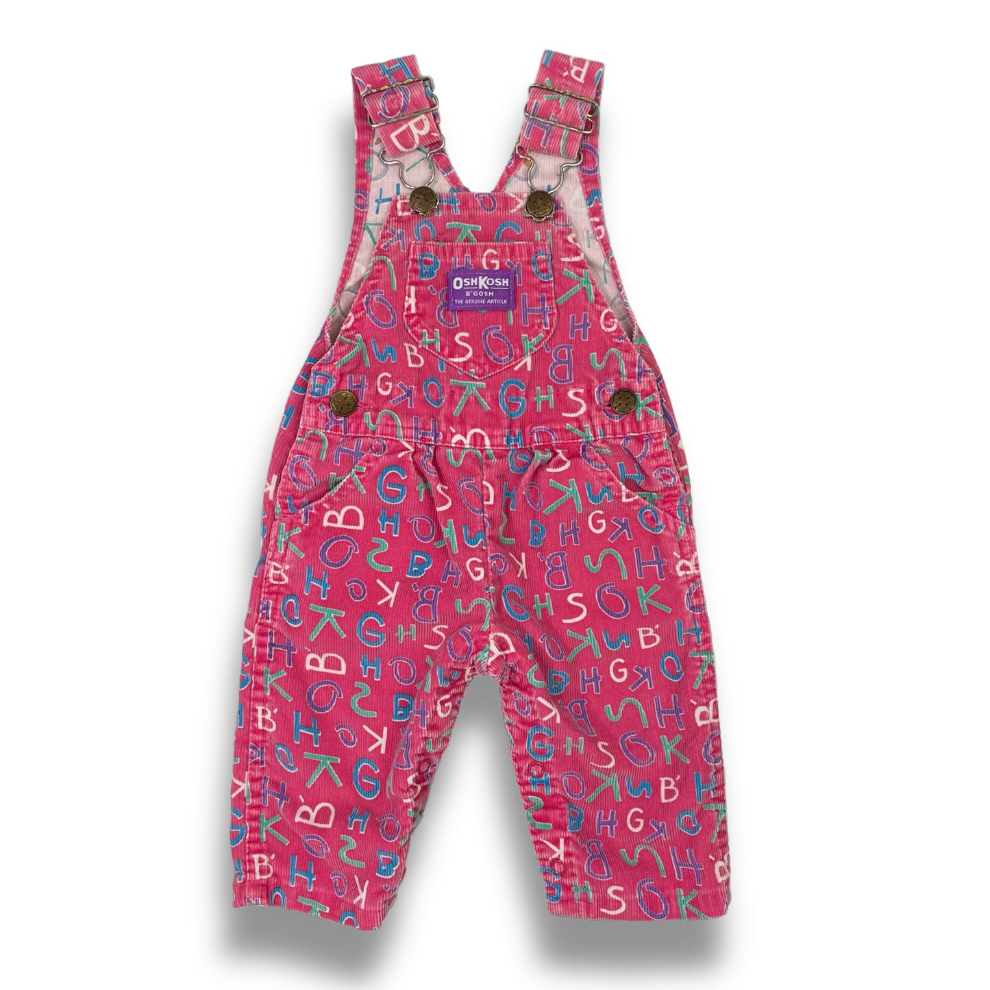 Vintage Oshkosh B'Gosh Letter Spell Out Corduroy Overalls - 3/6 Months