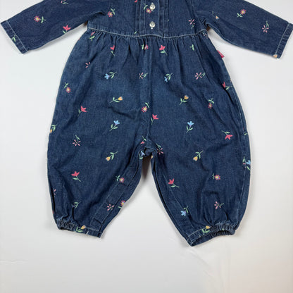 Y2K Carters Floral Denim Romper - 12/18 Months