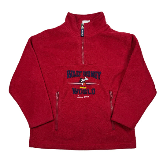 Y2K Walt Disney World Mickey Mouse Fleece Quarter Zip Sweatshirt - Youth Small