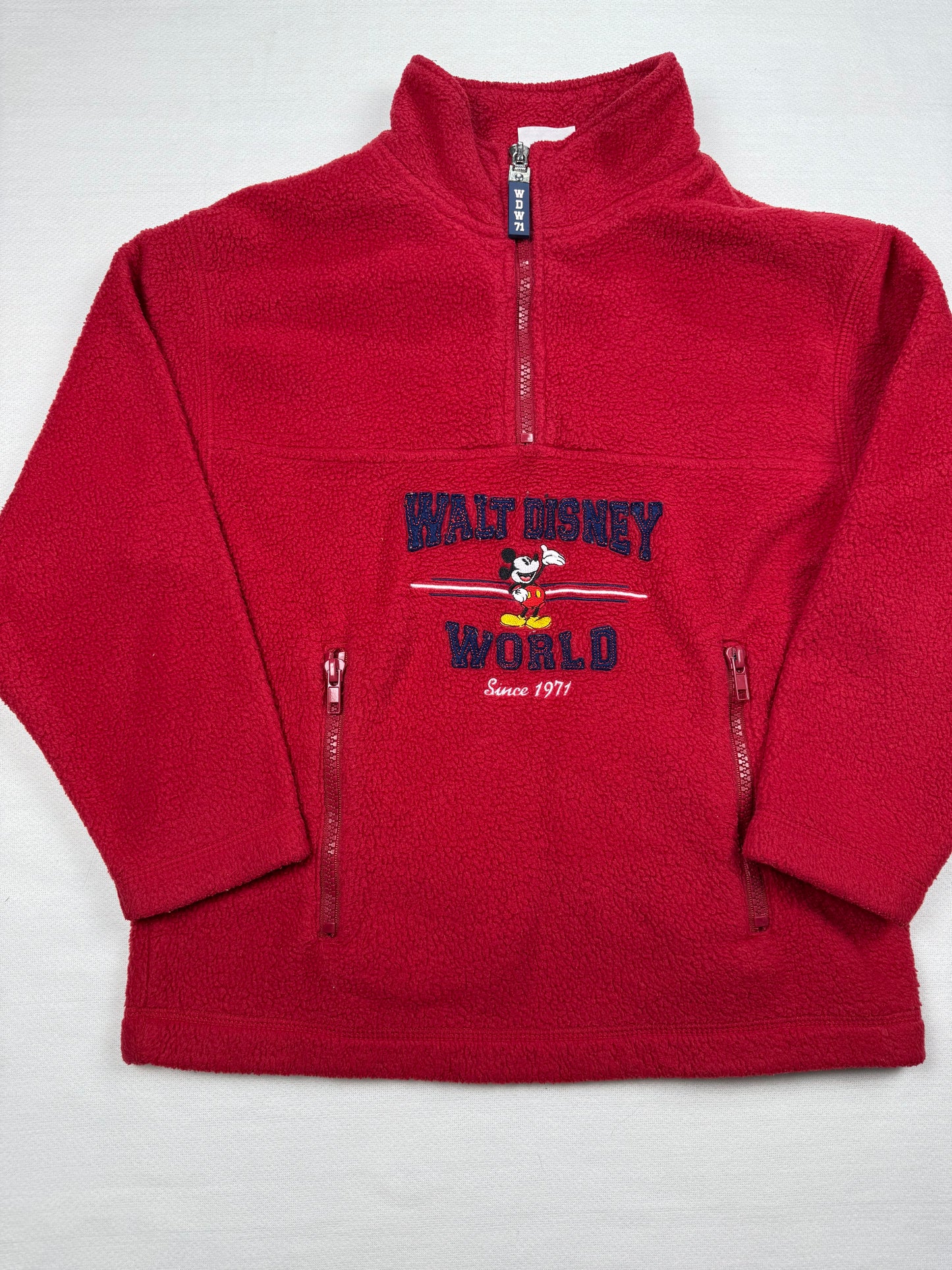 Y2K Walt Disney World Mickey Mouse Fleece Quarter Zip Sweatshirt - Youth Small