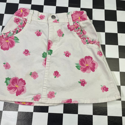 Vintage Oshkosh B'Gosh White Floral Skirt - 5T