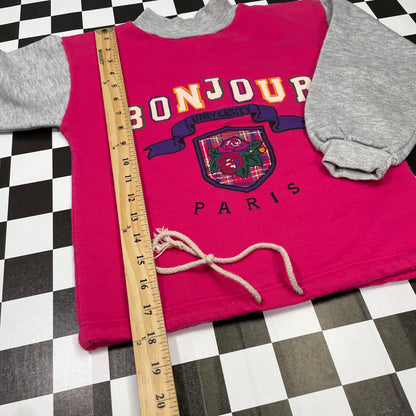 Vintage Bonjour Sweatshirt - Size 6