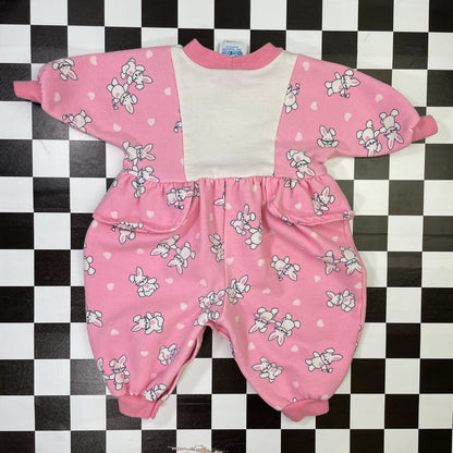 Vintage Oshkosh B'Gosh Bunny Pink Romper - 3/6 Months