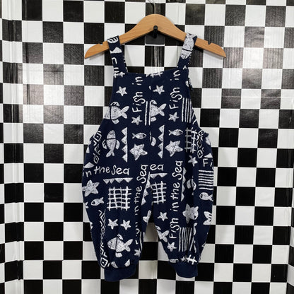 Vintage Hopscotch Fish Romper - 6/9 Months