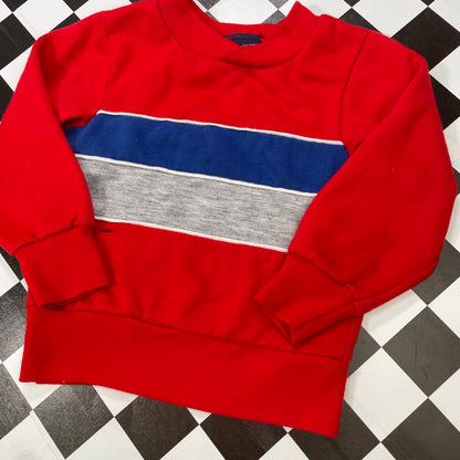 Vintage Red Stripe Sweatshirt - 2T