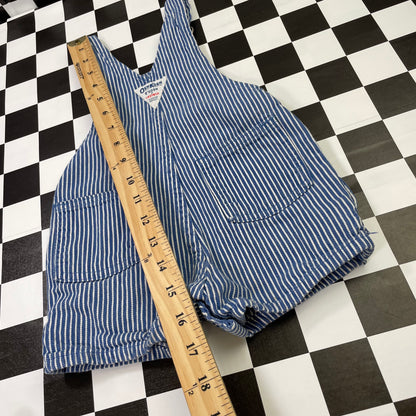 Vintage Oshkosh B'Gosh Blue Striped Shortalls - 24 Months