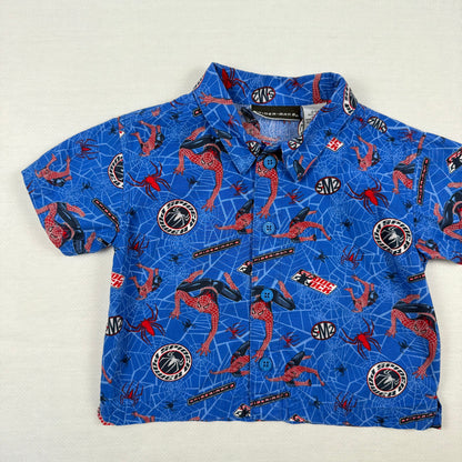 2005 Spider Man AOP Button Down Shirt - 24 Months