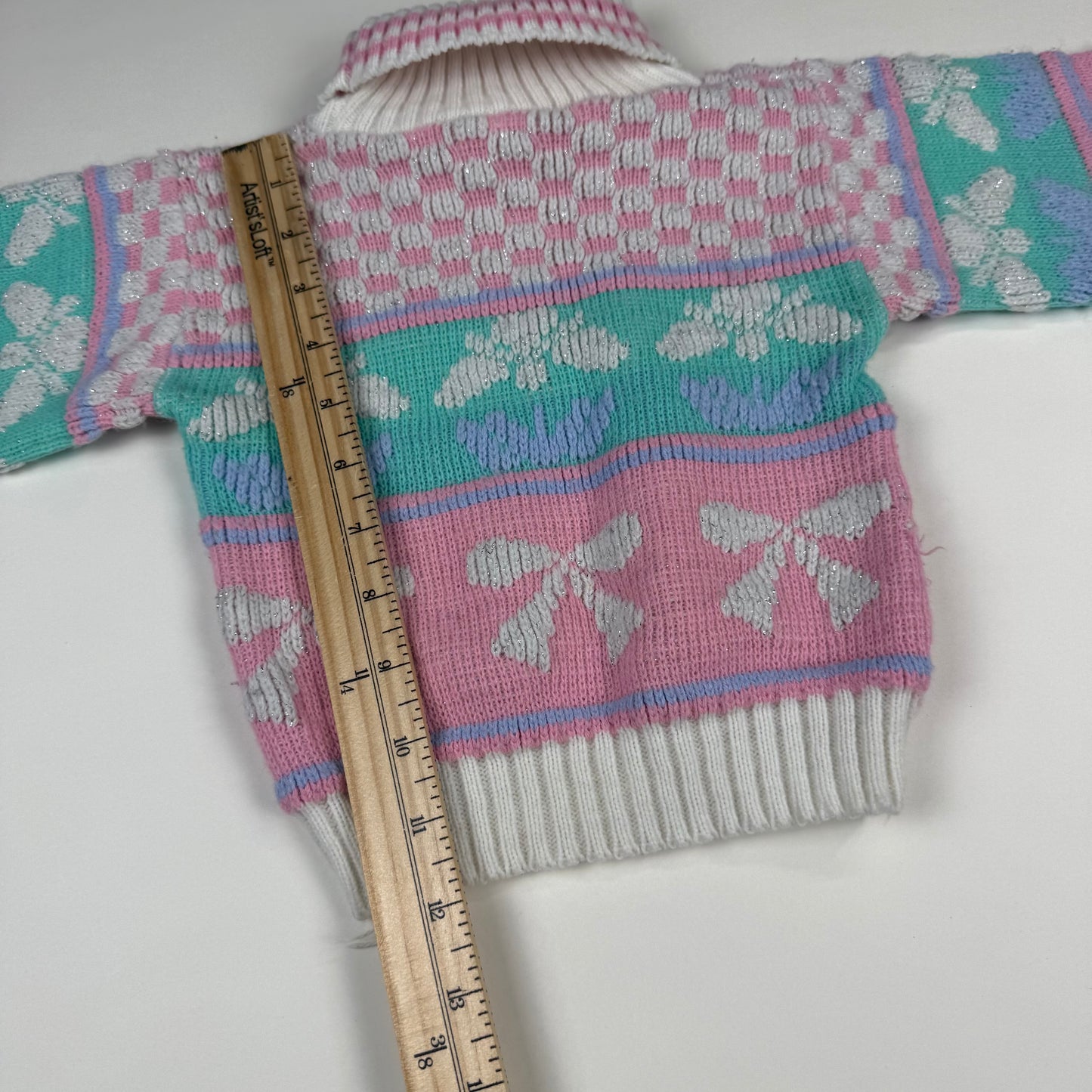 Vintage Bow Knit Turtleneck Sweater - 2T