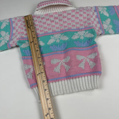Vintage Bow Knit Turtleneck Sweater - 2T