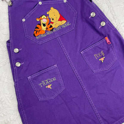 Vintage Winnie the Pooh Purple Overall Dress - Youth Large