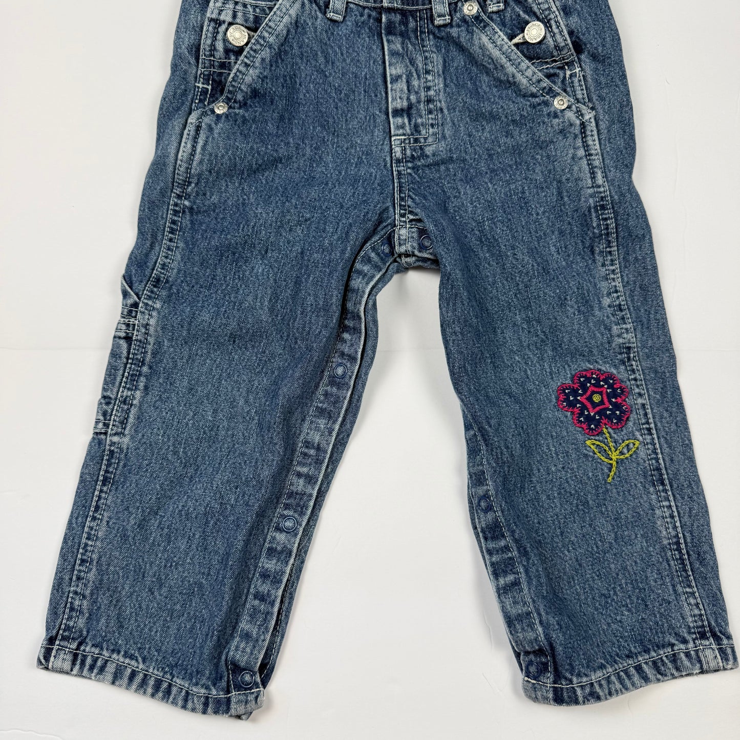 Y2K Children's Place Denim Floral Overalls - 24 Months