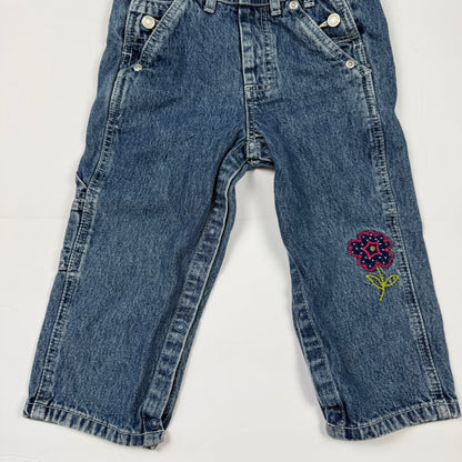 Y2K Children's Place Denim Floral Overalls - 24 Months