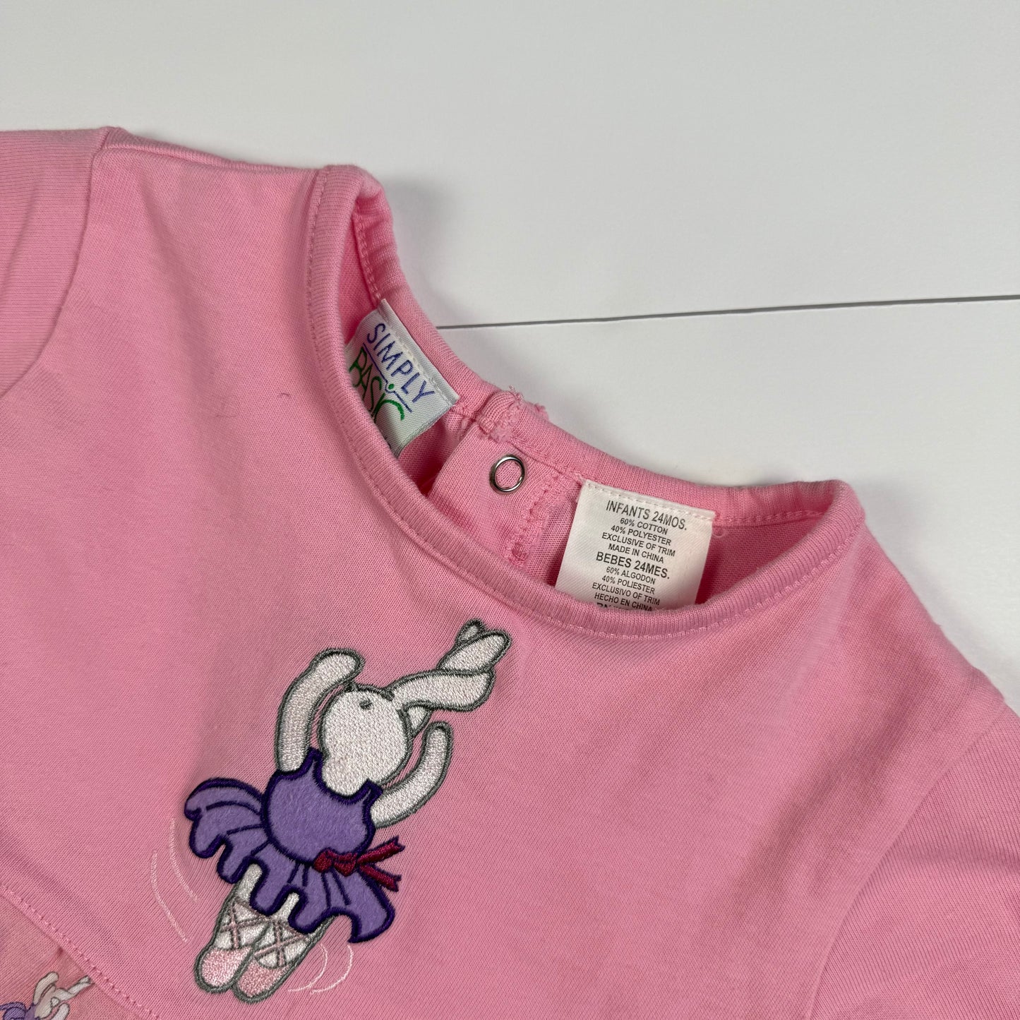 Vintage Simply Basic Ballerina Bunny Romper - 24 Months