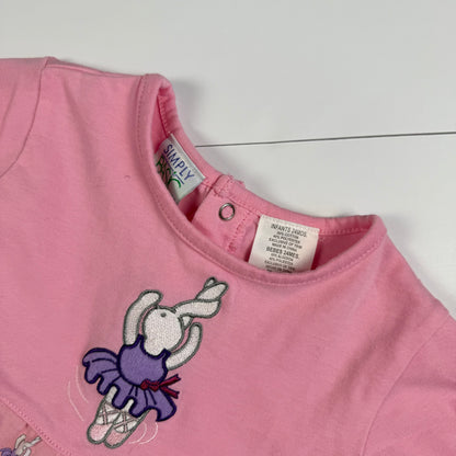 Vintage Simply Basic Ballerina Bunny Romper - 24 Months