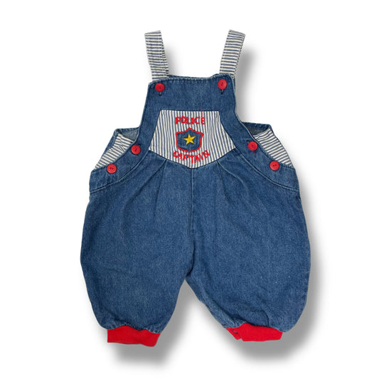 Vintage Police Captain Denim Bubble Romper - 6/9 Months