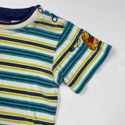 Vintage Winnie the Pooh Striped Onesie - 12/18 Months