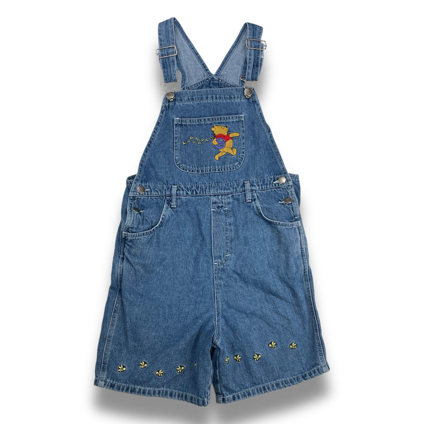 Vintage Winnie the Pooh Denim Shortalls - Youth Medium