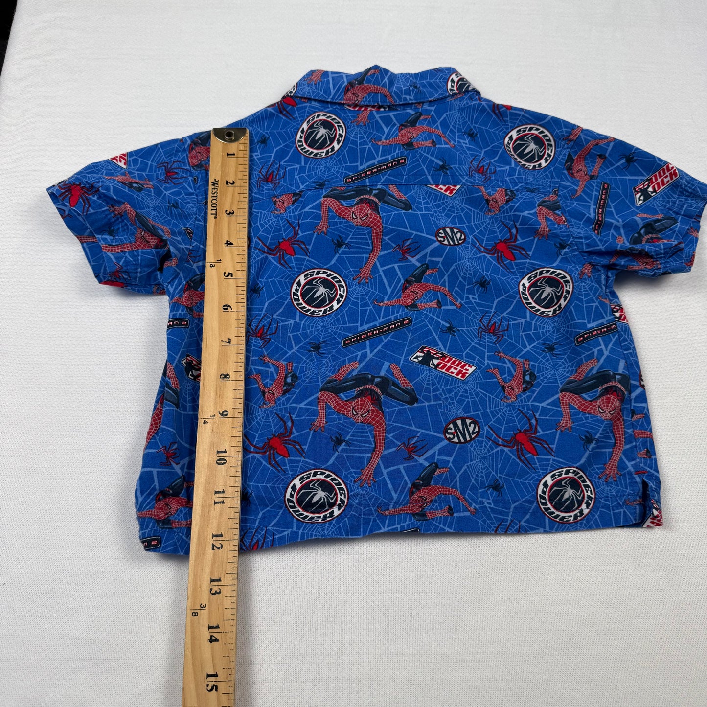 2005 Spider Man AOP Button Down Shirt - 24 Months
