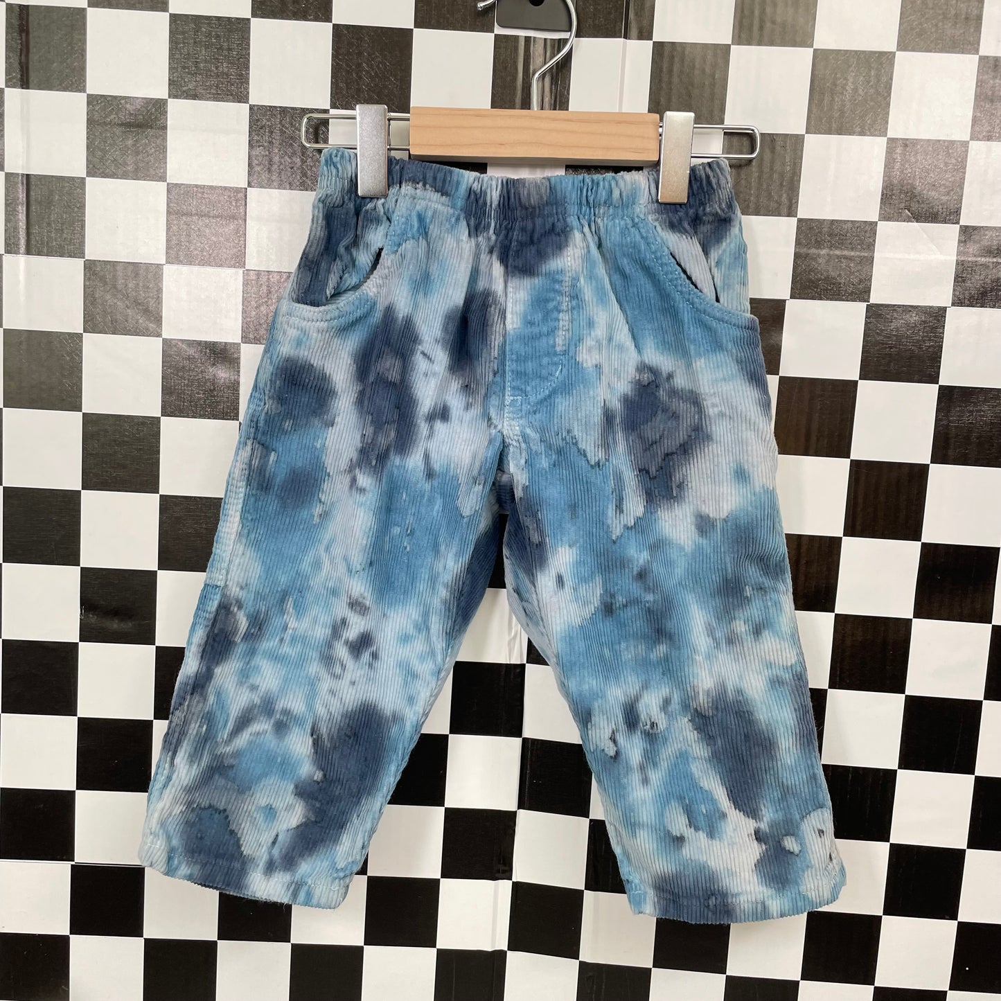 Vintage 1990's Charlie Rocket Blue Tie Dye Corduroy Pants - 18 Months