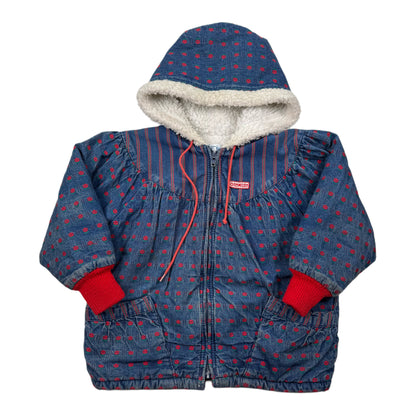 Vintage 1980's Oshkosh B'Gosh Sherpa Lined Floral Rose Jacket - Toddler 4T