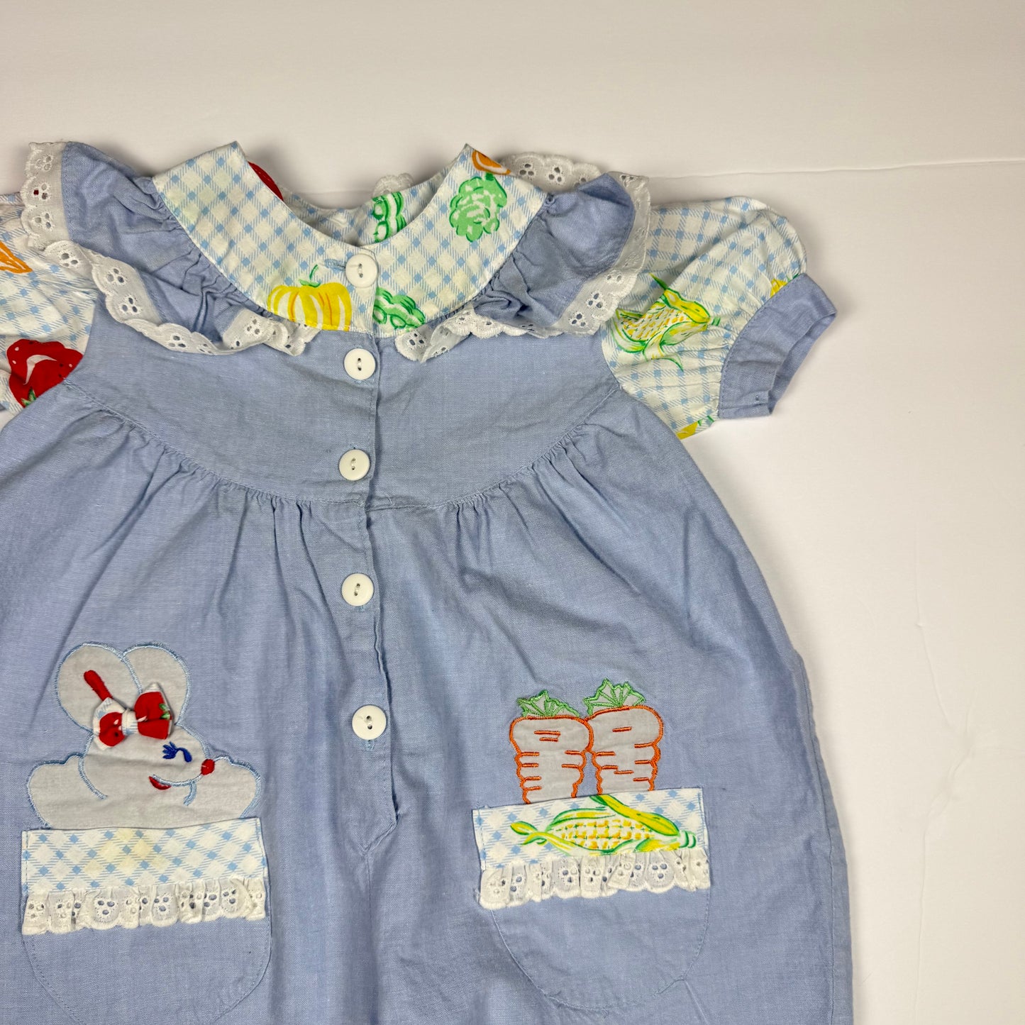 Vintage Vegetable Garden Romper - 12 Months