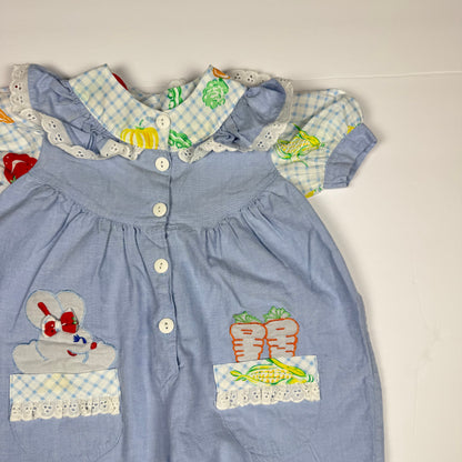 Vintage Vegetable Garden Romper - 12 Months