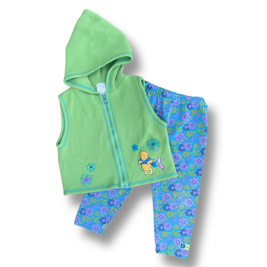 Y2K Pooh Fleece Vest and Leggings Set - 4T