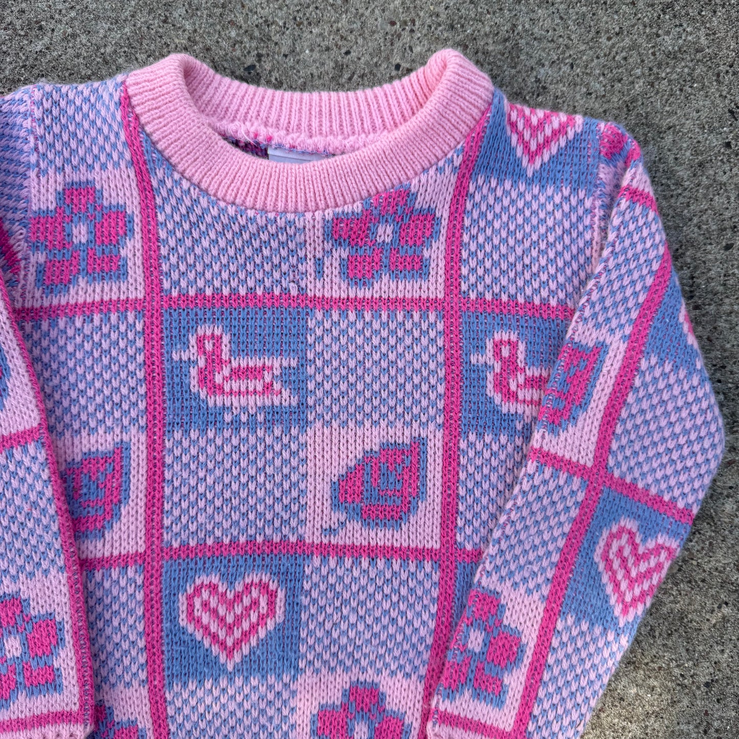 Vintage 1980's Pink Knit Sweater - 2T