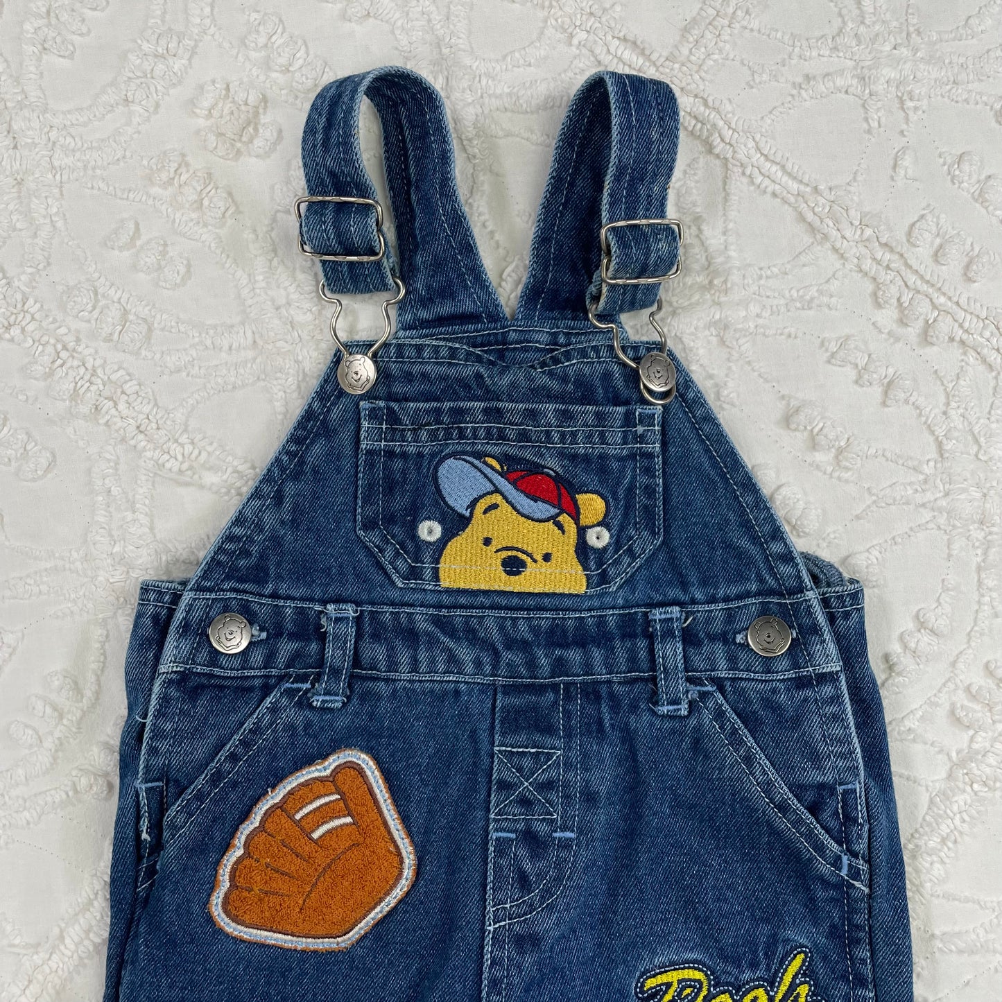 Vintage Winnie the Pooh Baseball Overalls Set - 3/6 Months