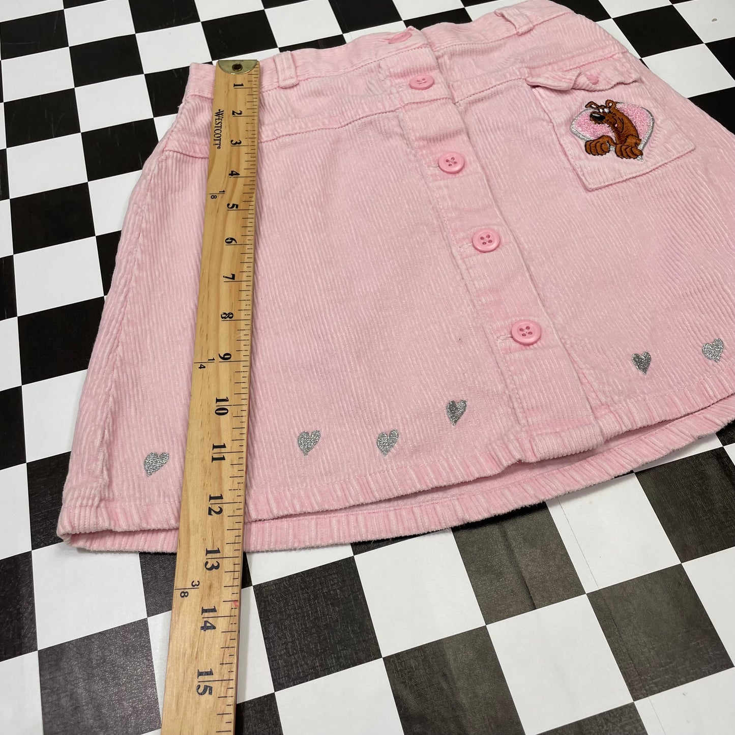 Vintage 1999 Scooby Doo Pink Corduroy Skirt - Size 6X