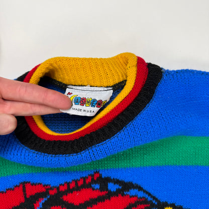 Vintage Hot Cashews Monster Truck Knit Sweater - 3/4T