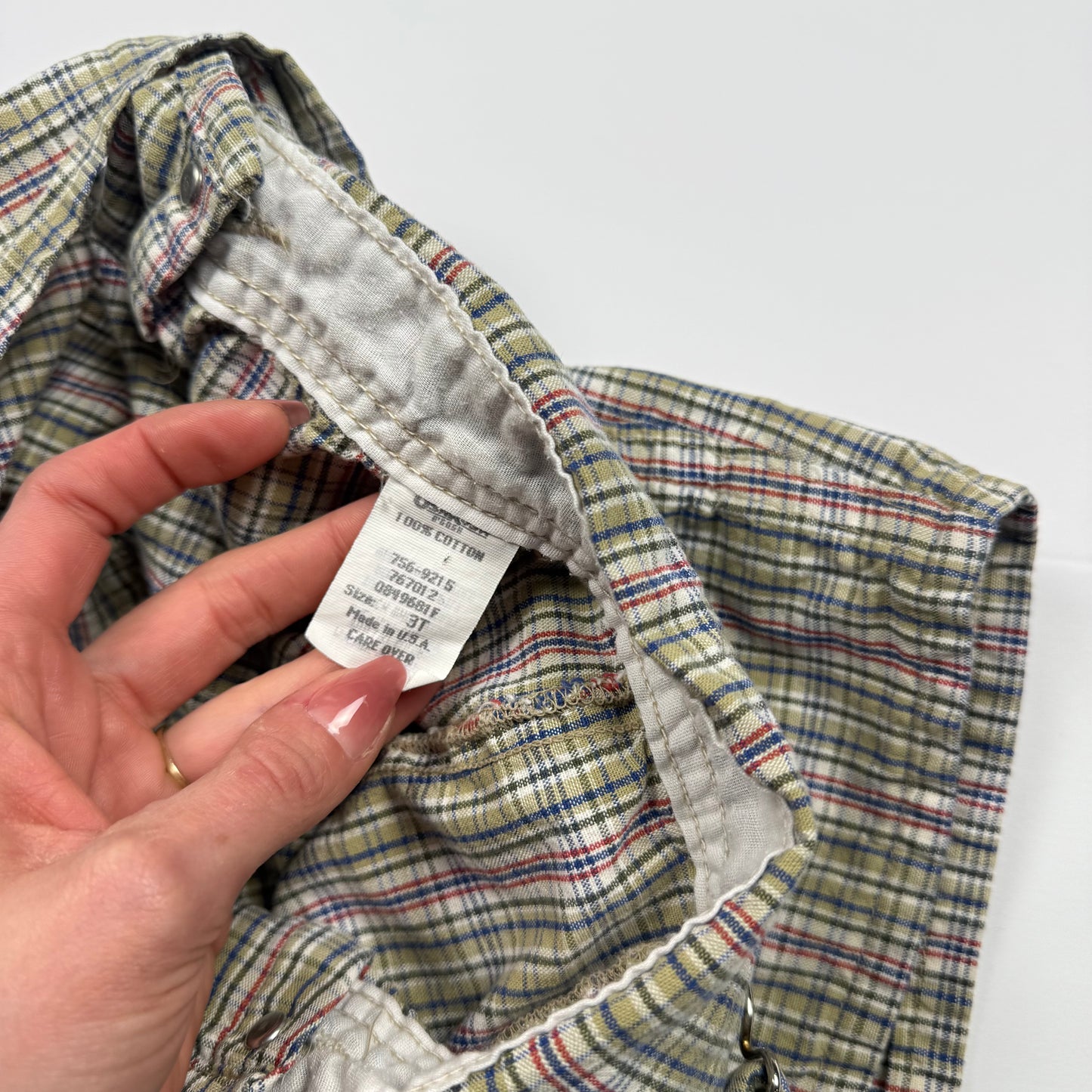 Vintage Oshkosh B'Gosh Plaid Short Overalls - 3T