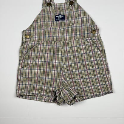 Vintage Oshkosh B'Gosh Plaid Short Overalls - 3T