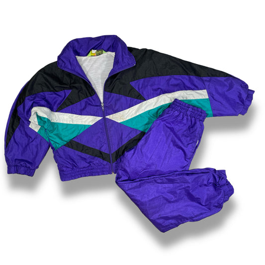 Vintage 1990's Two Piece Windbreaker Set - Youth Small