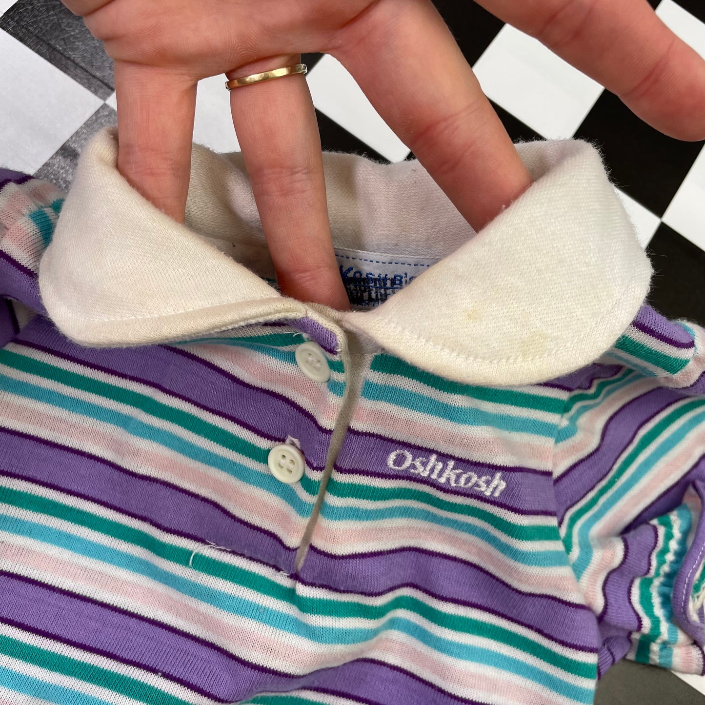 Vintage Oshkosh B'Gosh Striped Collared Shirt - 12 Months