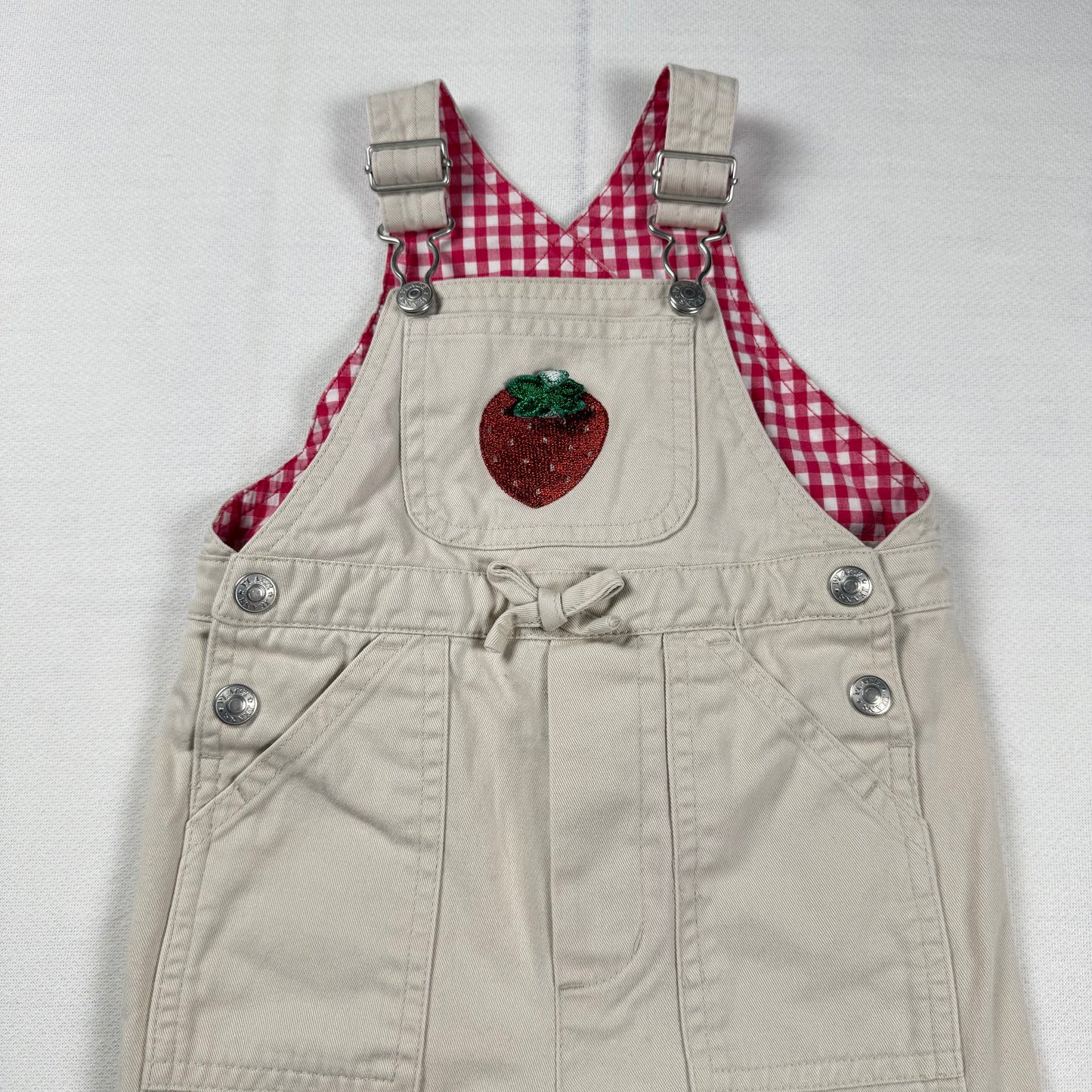 Y2K Children's Place Strawberry Khaki Overalls - 6/9 Months