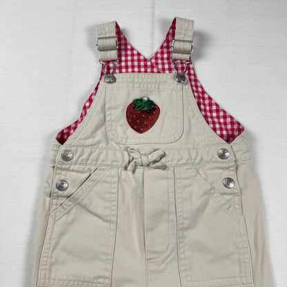 Y2K Children's Place Strawberry Khaki Overalls - 6/9 Months