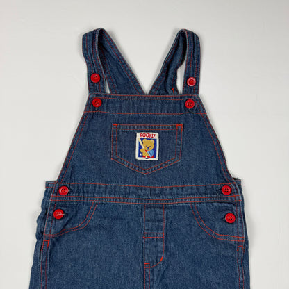 Y2K Rookie Baseball Denim Overalls - 6/9 Months