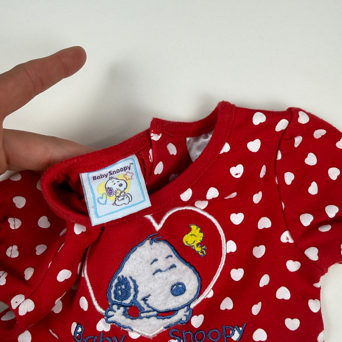 Y2K Baby Snoopy Polka Dot Shirt - 3/6 Months