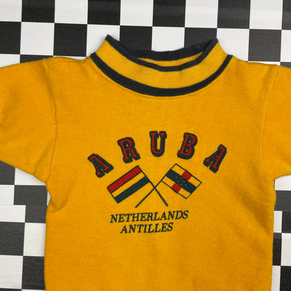 Vintage 1960's Aruba Netherlands Short Sleeved Sweatshirt - 2T