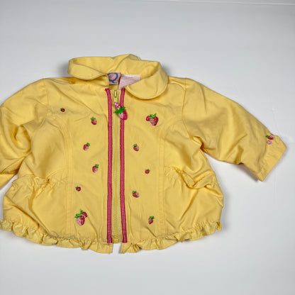Y2K Strawberry Yellow Windbreaker Jacket - 3/6 Months