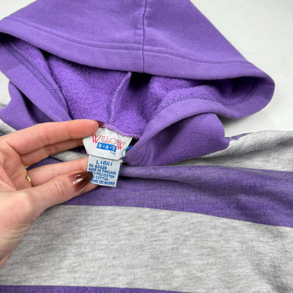 Vintage 1990's Willow Bay Purple Grey Striped Sweatshirt - Youth Size 6