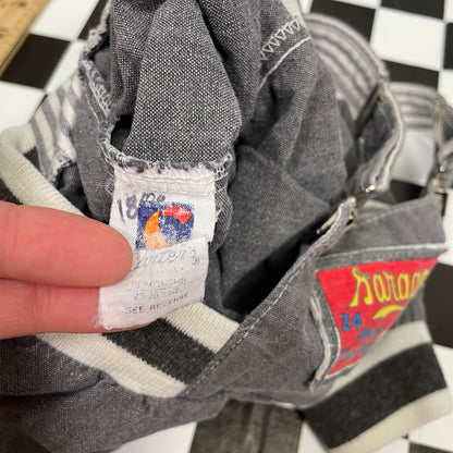 Vintage Garage Grey Clip Jogger Overalls - 18 Months