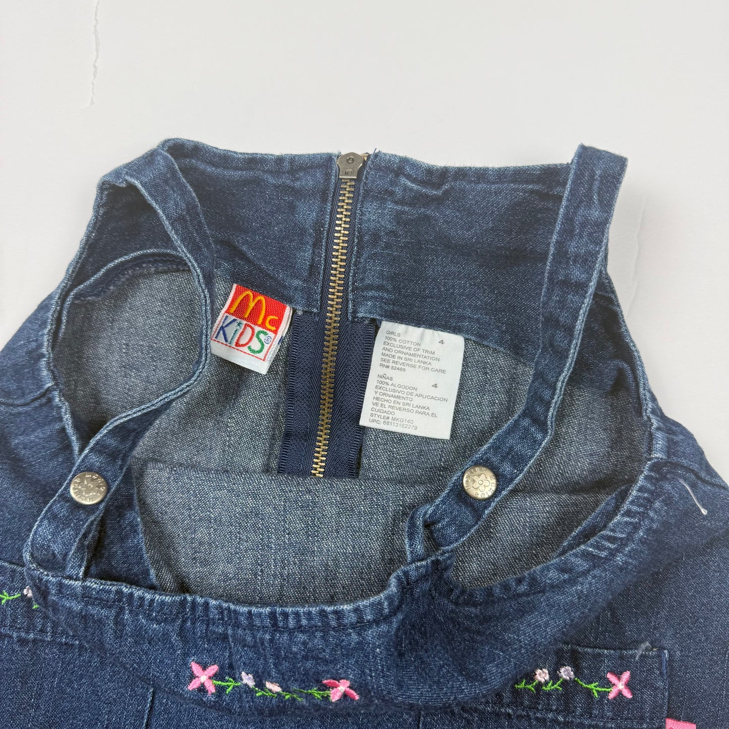 Y2K McKids Denim Floral Dress - 4T