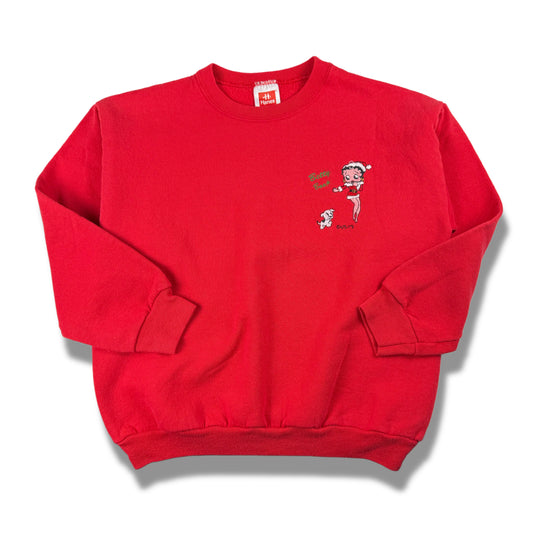 Vintage 1990's Betty Boop Embroidered Christmas Crewneck Sweatshirt - 5T