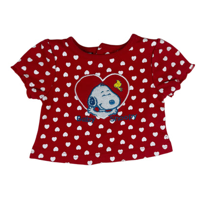 Y2K Baby Snoopy Polka Dot Shirt - 3/6 Months